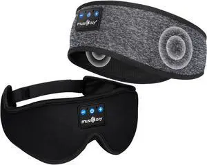 MUSICOZY Sleep Headphones, Bluetooth Sleep Mask Headband Headphones Sleeping Eye Mask