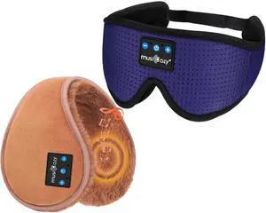 MUSICOZY Sleep Headphones Breathable 3D Sleeping Headphones, Bluetooth Ear Muffs for Winter Side Sleepers Workout Running Travel Yoga Office Cool Gadgets Tech Unique Gifts, 2 Pack