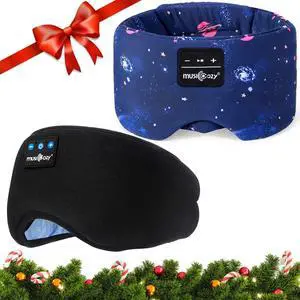 MUSICOZY Sleep Headphones Bluetooth Sleep Mask with Headphones Eye Mask Wireless Bluetooth 5.4 with Adjustable Headband
