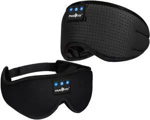 MUSICOZY Sleep Headphones Breathable Bluetooth 5.4 Headband 3D Sleeping Headphones, Wireless Eye Mask Sleep Earbuds for Side Sleeper Women Office Air Travel Cool Tech Gadgets Unique Gifts of 2 Packs