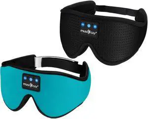 MUSICOZY Sleep Headphones Bluetooth 5.4 Headband Breathable 3D Sleeping Headphones, Wireless Eye Mask Sleep Earbuds for Side Sleepers Women Office Air Travel Cool Tech Gadgets Unique Gifts, Pack of 2