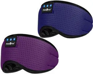 MUSICOZY Sleep Headphones Breathable Bluetooth 5.4 Headband 3D Sleeping Headphones, Wireless Eye Mask Sleep Earbuds for Side Sleeper Women Office Air Travel Cool Tech Gadgets Unique Gifts of 2 Packs