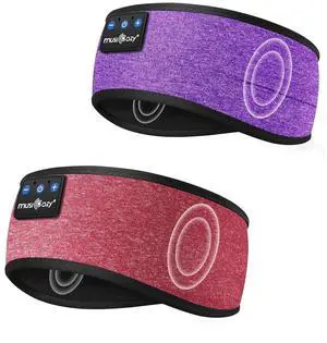 MUSICOZY Sleep Headphones Wireless, Bluetooth Headband Sports Sleeping Headphones Sleep Mask Earbuds Breathable Music Headband with Bluetooth 5.4, Perfect for Workout Running