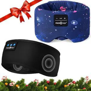 MUSICOZY Sleep Headphones Bluetooth Sleep Mask with Headphones Eye Mask Wireless Bluetooth 5.4 with Adjustable Headband