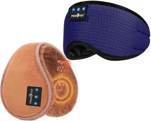 MUSICOZY Sleep Headphones Bluetooth Headband Breathable Headphones, Bluetooth Ear Muffs for Winter Side Sleepers Workout Running Travel Yoga Office Cool Gadgets Tech Unique Gifts, 2 Pack