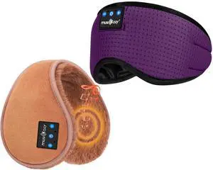 MUSICOZY Sleep Headphones Bluetooth Headband Breathable Headphones, Bluetooth Ear Muffs for Winter Side Sleepers Workout Running Travel Yoga Office Cool Gadgets Tech Unique Gifts, 2 Pack