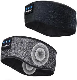 MUSICOZY Bluetooth 5.4 Sleep Headphones Sports Headband Headphones, Wireless Earphones Music Sleep Earbuds for Side Sleepers Sleeping Eye Mask for Women Men Workout Running Cool Unique Gifts