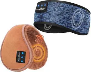 MUSICOZY Bluetooth Headband Sports Sleep Headphones, Bluetooth Ear Muffs for Winter Side Sleepers Workout Running Travel Yoga Office Cool Gadgets Tech Unique Gifts, 2 Pack
