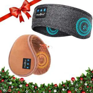 MUSICOZY Bluetooth Headband Sports Sleep Headphones, Bluetooth Ear Muffs for Winter Side Sleepers Workout Running Insomnia Travel Yoga Office Cool Gadgets Tech Unique Gifts, 2 Pack