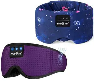 MUSICOZY Sleep Headphones Bluetooth Sleep Mask with Headphones Eye Mask Wireless Bluetooth 5.4 with Adjustable Headband