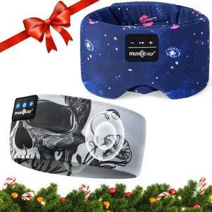 MUSICOZY Sleep Headphones Bluetooth Sleep Mask with Headphones Eye Mask Wireless Bluetooth 5.4 with Adjustable Headband