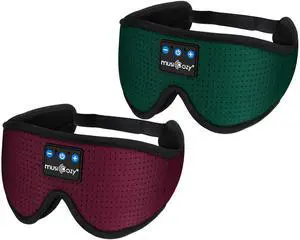 MUSICOZY Sleep Headphones Breathable Bluetooth Headband 3D Sleeping Headphones, Wireless Music Eye Mask Sleep Earbuds for Side Sleepers Women Men Office Air Travel Cool Tech Gadgets Gifts, Pack of 2