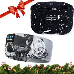 MUSICOZY Sleep Headphones Bluetooth Sleep Mask with Headphones Eye Mask Wireless Bluetooth 5.4 with Adjustable Headband