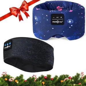 MUSICOZY Sleep Headphones Bluetooth Sleep Mask with Headphones Eye Mask Wireless Bluetooth 5.4 with Adjustable Headband