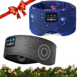 MUSICOZY Sleep Headphones Bluetooth Sleep Mask with Headphones Eye Mask Wireless Bluetooth 5.4 with Adjustable Headband