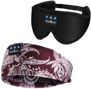 MUSICOZY Sleep Headphones Bluetooth 5.4 Headband, Sports Wireless Earphones Sweat Resistant Earbuds Sleeping Headphone with Ultra-Thin HD Stereo Speaker for Workout Running Cool Gadgets Unique Gifts