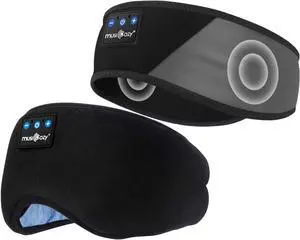 MUSICOZY Bluetooth 5.4 Sleep Headphones Headband, Wireless Music Earphones Sleeping Eye Mask, Cool Tech Gadgets for Women, Mom, Sports, Workout, Running, Unique Gifts, Pack of 2