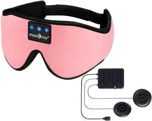 MUSICOZY Sleep Headphones Bluetooth Headband Sleeping Eye Mask & Bluetooth Module Kit with Speakers and Charging Cable