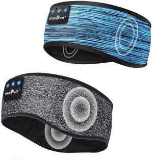 MUSICOZY Bluetooth 5.4 Sleep Headphones Sports Headband Headphones, Wireless Earphones Music Sleep Earbuds for Side Sleepers Sleeping Eye Mask for Women Men Workout Running Cool Unique Gifts