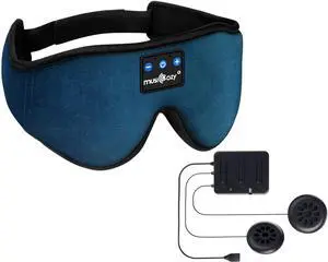 MUSICOZY Sleep Headphones Bluetooth Headband Sleeping Eye Mask & Bluetooth Module Kit with Speakers and Charging Cable
