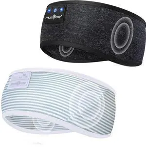 MUSICOZY Sleep Headphones Bluetooth Headband Wireless Music Headband Headphones, Earbuds for Side Sleepers Women Men Workout Running Travel Yoga Cool Gadgets Unique Gift 2 Pcs