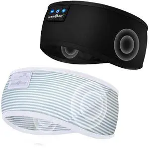 MUSICOZY Sleep Headphones Bluetooth Headband Wireless Music Headband Headphones, Earbuds for Side Sleepers Women Men Workout Running Travel Yoga Cool Gadgets Unique Gift 2 Pcs