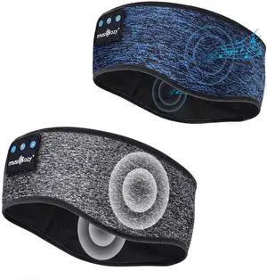 MUSICOZY Bluetooth 5.4 Sleep Headphones Sports Headband Headphones, Wireless Earphones Music Sleep Earbuds for Side Sleepers Sleeping Eye Mask for Women Men Workout Running Cool Unique Gifts
