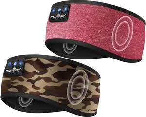 MUSICOZY Sleep Headphones Bluetooth Headband Wireless Music Headband Headphones, Earbuds for Side Sleepers Women Men Workout Running Travel Yoga Cool Gadgets Unique Gift, 2 Packs