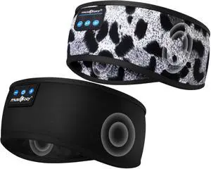MUSICOZY Sleep Headphones Bluetooth Headband, Wireless Sleeping Headphones Mask Earbuds Built-in HD Speakers for Side Sleepers Women Men Running Travel Yoga Cool Gadgets Unique Gifts, 2 Packs
