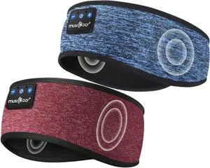 MUSICOZY Sleep Headphones Bluetooth Headband Wireless Music Headband Headphones, Earbuds IPX6 Waterproof for Side Sleepers Women Men Workout Running Insomnia Travel Yoga Cool Gadgets Unique Gift 2 Pcs
