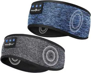 MUSICOZY Bluetooth 5.4 Headband Headphones for Sports and Sleep, Wireless Sleeping Eye Mask Earbuds Earphones for Side Sleepers Workout Running Cool Tech Gadget Unique Gift