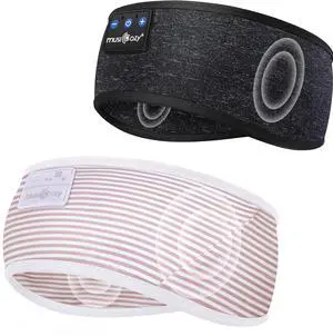 MUSICOZY Sleep Headphones Bluetooth Headband Wireless Music Headband Headphones, Earbuds for Side Sleepers Women Men Workout Running Travel Yoga Cool Gadgets Unique Gift 2 Pcs