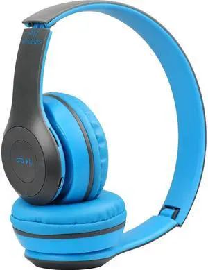 Bluetooth Wireless P47 5.0+EDR Headphones Foldable and Extendable Rechargeable Support Mobile Phone/Ipod/MP3/MP4/CD/PC FM Player (Blue)