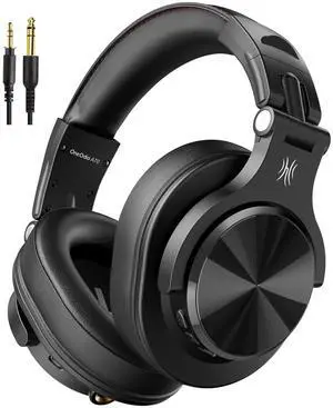 OneOdio A70 Bluetooth Over Ear Headphones, Wireless Headphones with 72H Playtime, Hi-Res, Built-in Mic, 3.5mm/6.35mm Wired Audio Jack for Studio Monitor & Mixing DJ Guitar AMP, Computer Laptop PC
