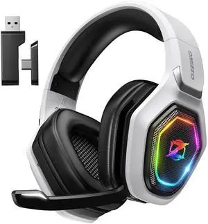 Ozeino 2.4GHz Wireless Gaming Headset for PC, Ps5, Ps4 - Lossless Audio USB & Type-C Ultra Stable Gaming Headphones with Flip Microphone, 40-Hr Battery Gamer Headset for Switch, Laptop, Mobile, Mac