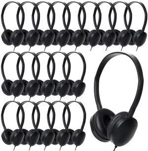OSSZIT Kids Headphones Bulk 20 Pack for Classroom School,Class Set of Headphones for Students Children Toddler Boys Girls Teen and Adult (Black Color)