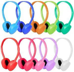 OSSZIT Kids Headphones Bulk 10 Pack for Classroom School Students,Wholesale Class Set Headphones for Children Teens Boys Girl Multi Color (B)