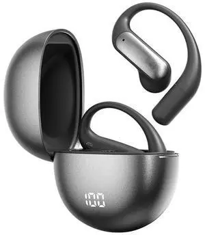Piluyaa Open Ear Earbuds Bluetooth AI Ear Buds 60Hrs Playtime Wireless Over Headphones with Earhooks IPX7 Waterproof Touch Control Air Conduction Sport Headsets Earphones for Workout Running Black