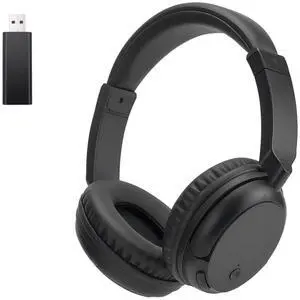 queemie Bluetooth 5.3 TV Headphones, On-Ear Wireless Bluetooth Headset with USB Transmitter, Retractable Headband Ultra Lightweight Over-Ear Headset for Adults, Teens and Seniors