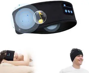 RAUWIZX Bluetooth Music Sleep Headphones, Bluetooth Sports Headphones, Talking Hairband with HD Stereo Speakers for Exercise, Jogging, Yoga, Insomnia, Travel, Meditation Meditation