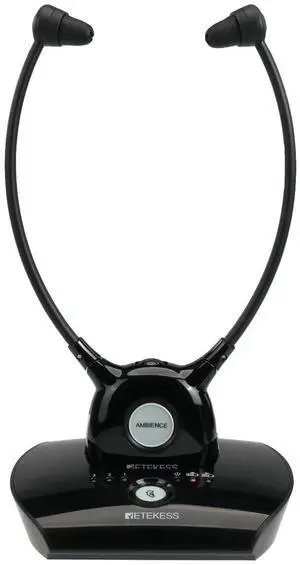 Retekess TA008 Tv Ears for Seniors, 2.4G Digital TV Headphones Wireless for Seniors, 30M, Dual Battery Combo, Independent Volume Adjustment for Left and Right Ears, for Hearing Lmpaired