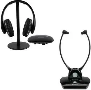 Retekess TA008 TV Headphones for Seniors Bundle TA005P Wireless Headphones for TV, Clear Sound Quality, Wireless Headphones for Elderly