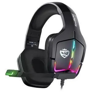 RUIXI TECH S12 Wired Stereo Gaming Headset with Bass, RGB LED, Compatible with Xbox One, PS5, Switch, PC, Laptop - Includes Microphone