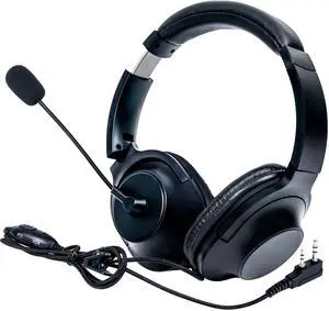 SAMCOM Over Ear Radio Earpiece with Boom Mic,Walkie Talkie Overhead Headphone with PTT-VOX Microphone 2 Pin K Type Racing Headsets Ear Piece for FPCN30A radios