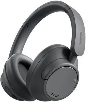 TONEMAC H7Pro Bluetooth Headphones with -45dB Hybrid Active Noise Cancelling, 80H Playtime Wireless Over-Ear Headphones, Immersive Deep Bass Stereo, 4-Mic ENC Clear Calls, Personalized Comfort, Black