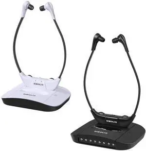SIMOLIO Wireless TV Headsets Bundle for Bedroom and Living Room, Long Battery, Tone Control, Balance Control