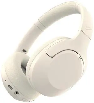 VOKALEN Hyper Pro Adaptive Active Noise-Cancelling Wireless Headphones, Bluetooth Over-Ear with Mic, 60H Playtime, Hi-Res Audio, Deep Bass, Custom EQ (Ivory White)