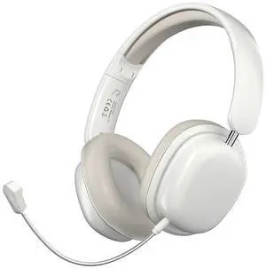 Spevert Over Ear Bluetooth Headphones,15H Playtime Wireless and Wire Dual-use Foldable Headset Built-in Removable Microphone,for School Home Work Game Computer Etc (White)