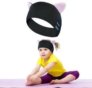Kids Headphones True Wireless Headband Adjustable,Wireless Sports Headphones for Kids with Ultra-Thin HD Stereo Speakers for Boys,Girls,Sleeping,School,Air travel,Smartphones,Tablet