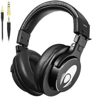 talomen W50x Studio Monitor Headphones - Professional Wired Over-Ear Headphones with 50mm Drivers, Closed-Back Design, 3.5mm/6.3mm Jack, 9.8 ft Cable - Ideal for Music Production, Mixing & Recording